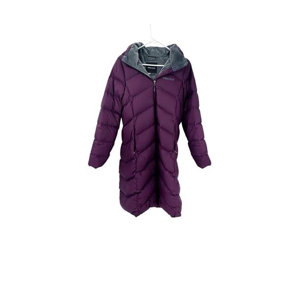 Marmot 700 Down Fill Insulated Parka Coat Hooded Purple Size Small - Picture 6 of 13